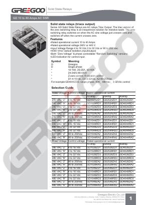 GD2524RA2 Datasheet PDF , ETC : Solid State Relays