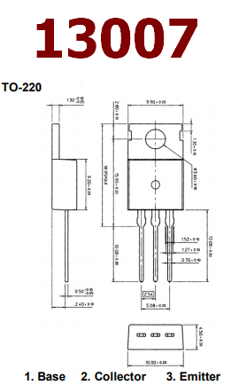 13007 Transistor - 700V, 8A, NPN, MJE13007 ( PDF )