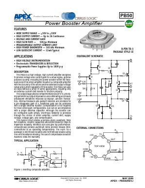 PB50 Datasheet PDF - Apex Microtechnology