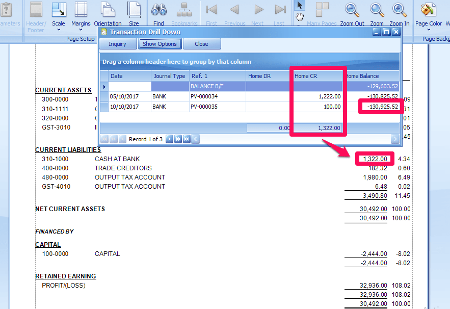 AutoCount AccountingAmount from previous month is not