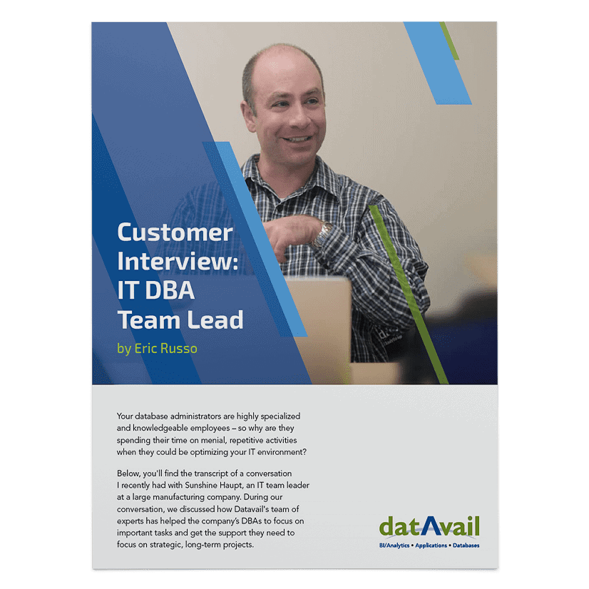 Customer Interview IT DBA Team Lead Datavail