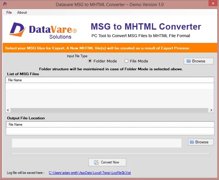 Convert MSG(Single Mail file) to MHT MSG to MHTML Converter