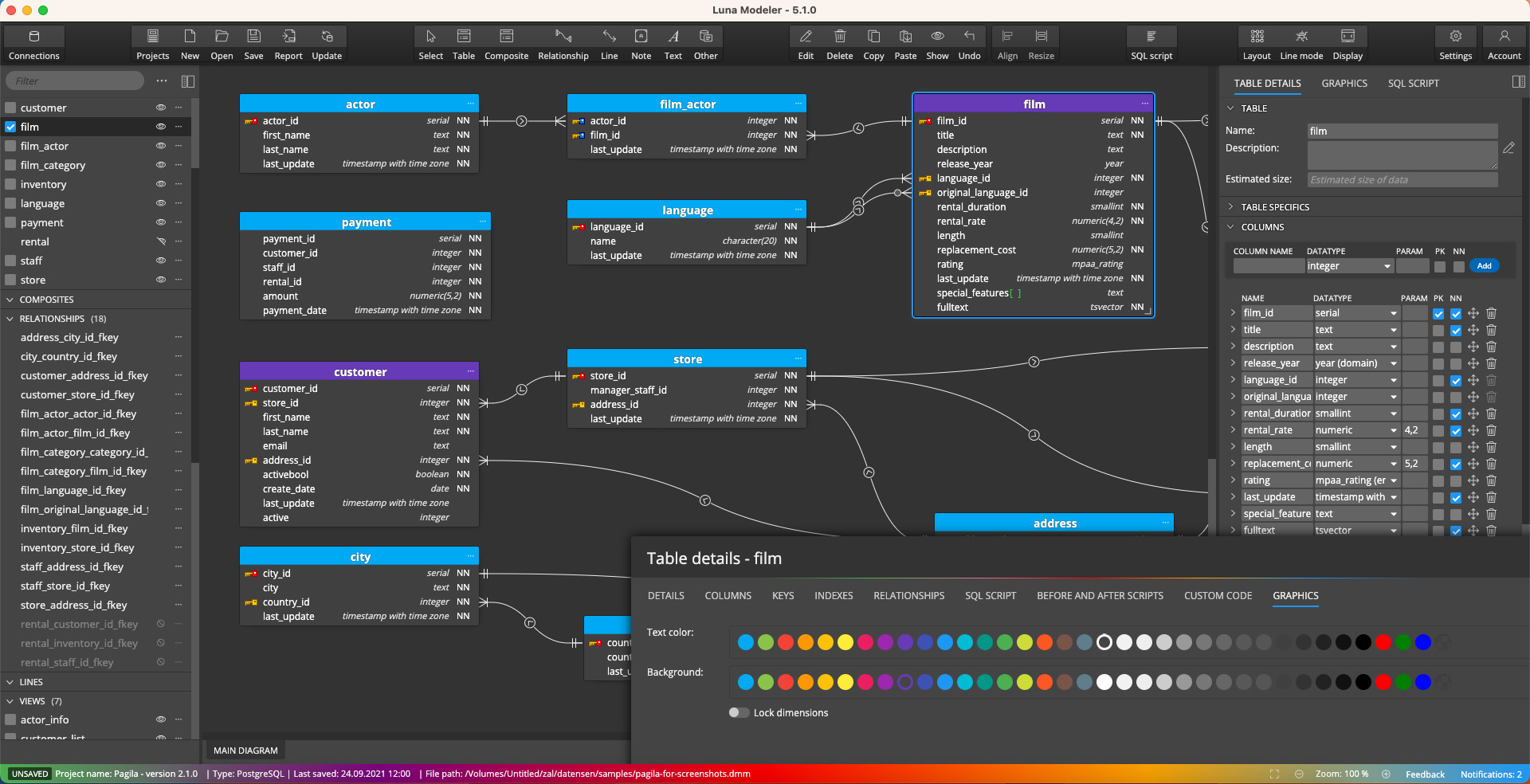 Database Design Tool for macOS users Luna Modeler