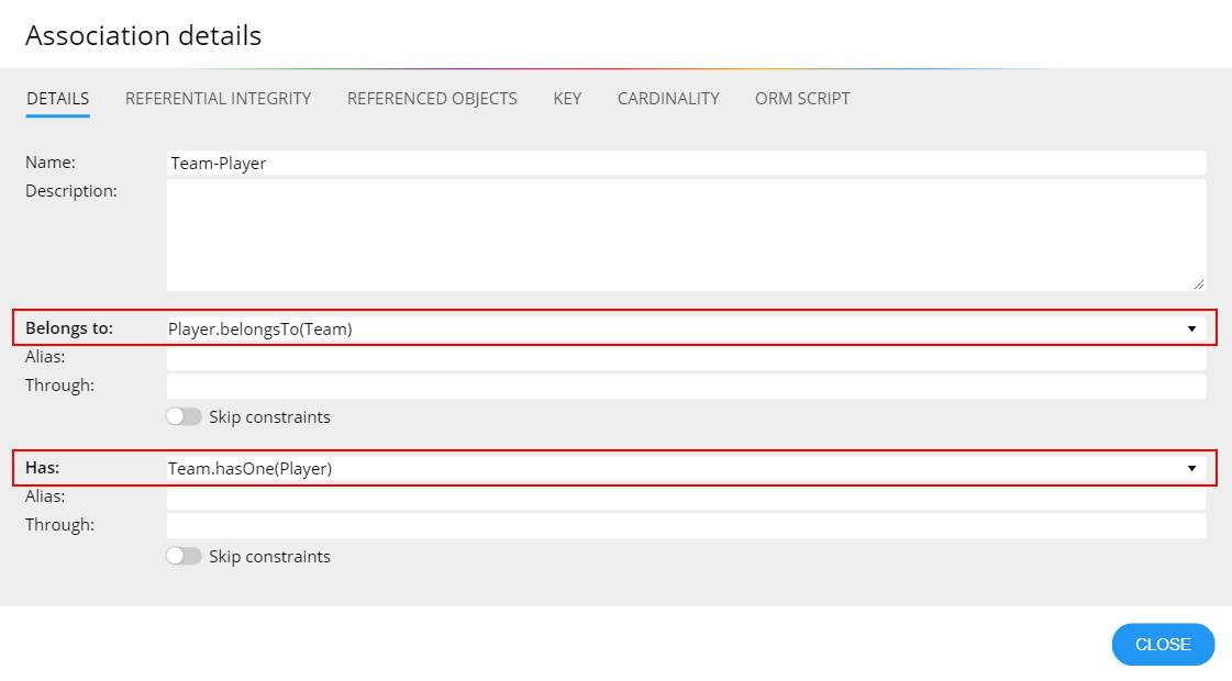 Sequelize schema design Meteor Modeler