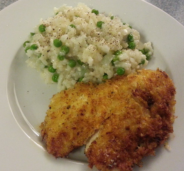 Panko Crusted Lemon Chicken with Lemon Risotto Dave's Droppings