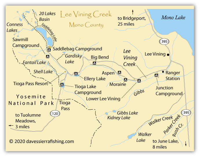 Lee Vining Fishing Map Eastern Sierra Fishing Maps