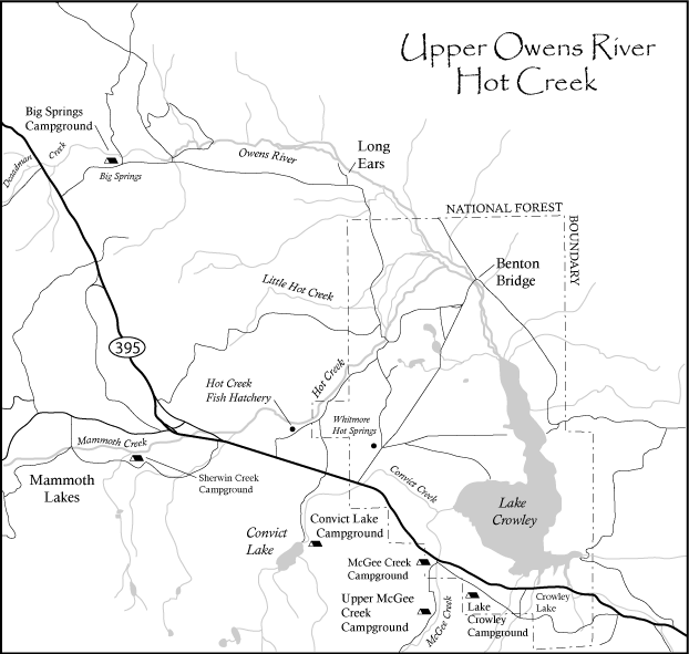 Upper Owens River Fishing Map Eastern Sierra Fishing Maps