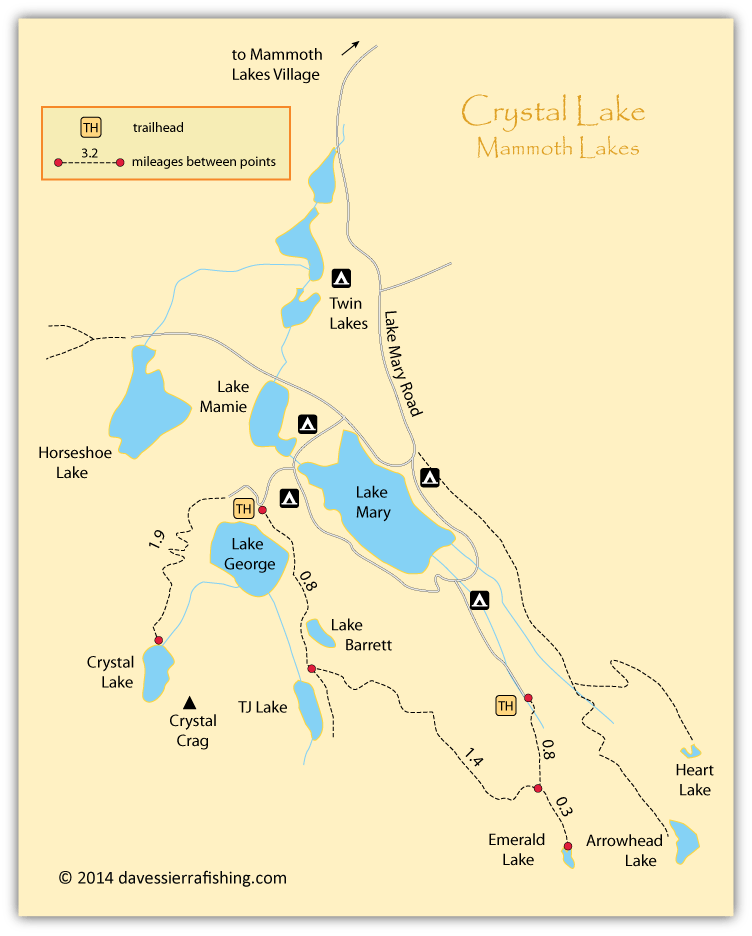 Crystal Lake Map Dave's Sierra Fishing
