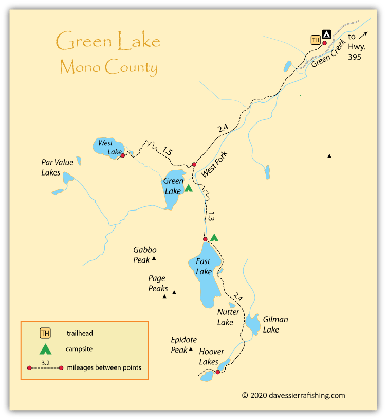 Green Lake Map Dave's Sierra Fishing