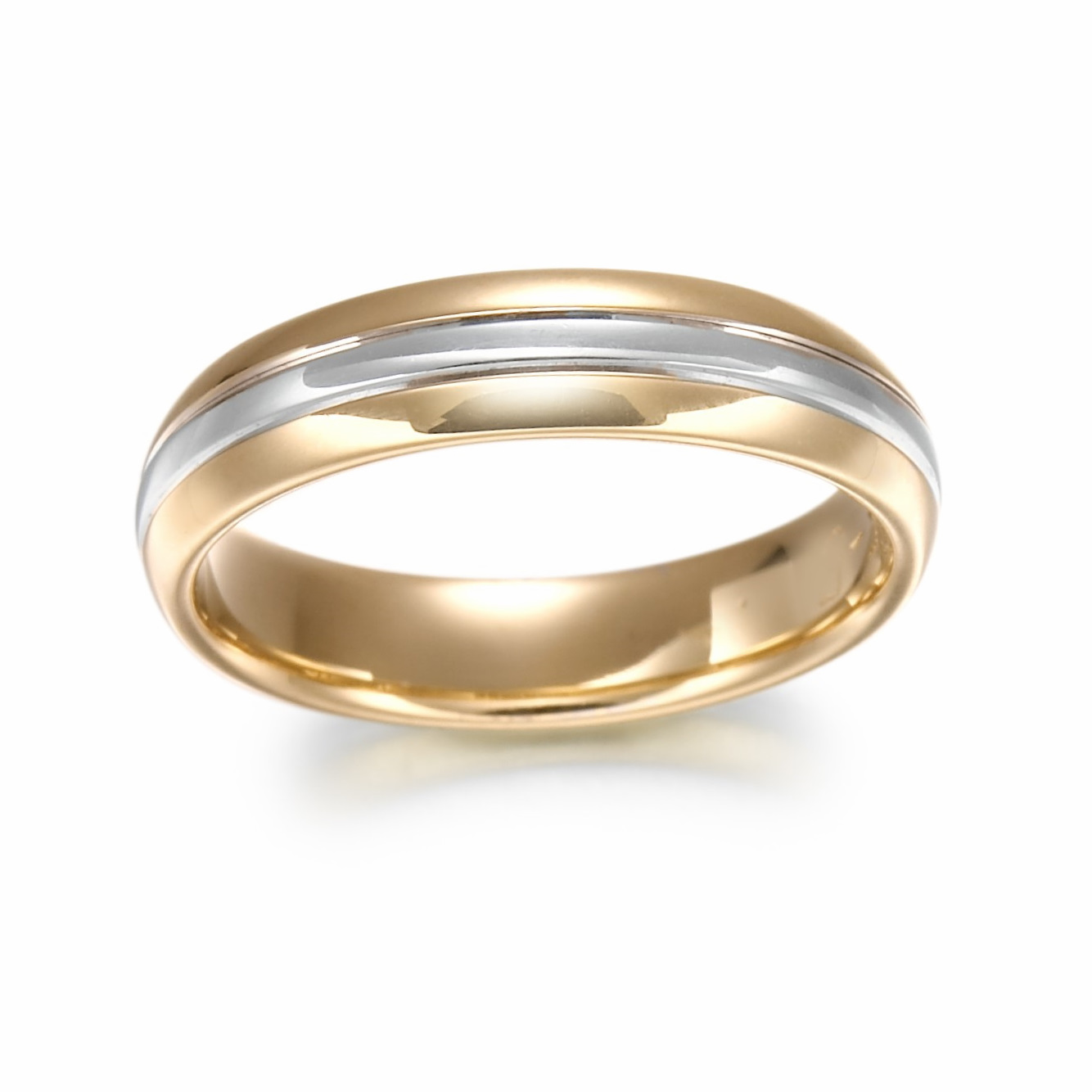 Two Colour 9ct Gold Wedding Band David Moss Jeweller