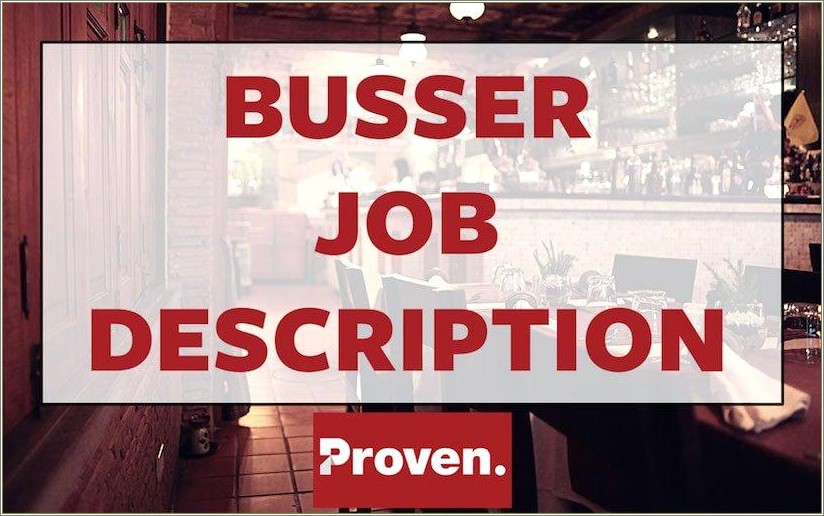 Olive Garden Busser Job Description Resume Resume Example Gallery