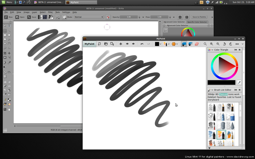 Linux Mint 11 for digital painting David Revoy