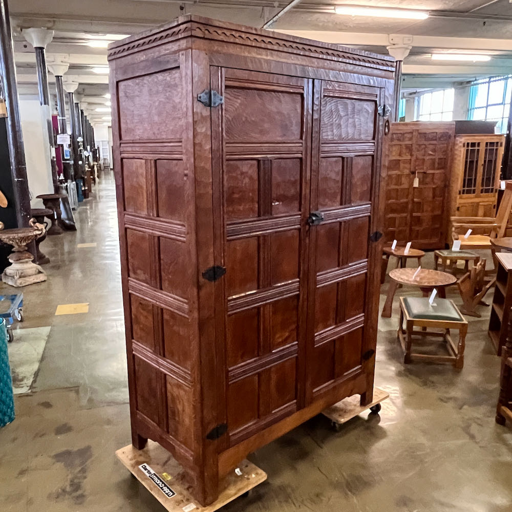 Robert Mouseman Thompson Early Double Wardrobe, 1920s David Siddall