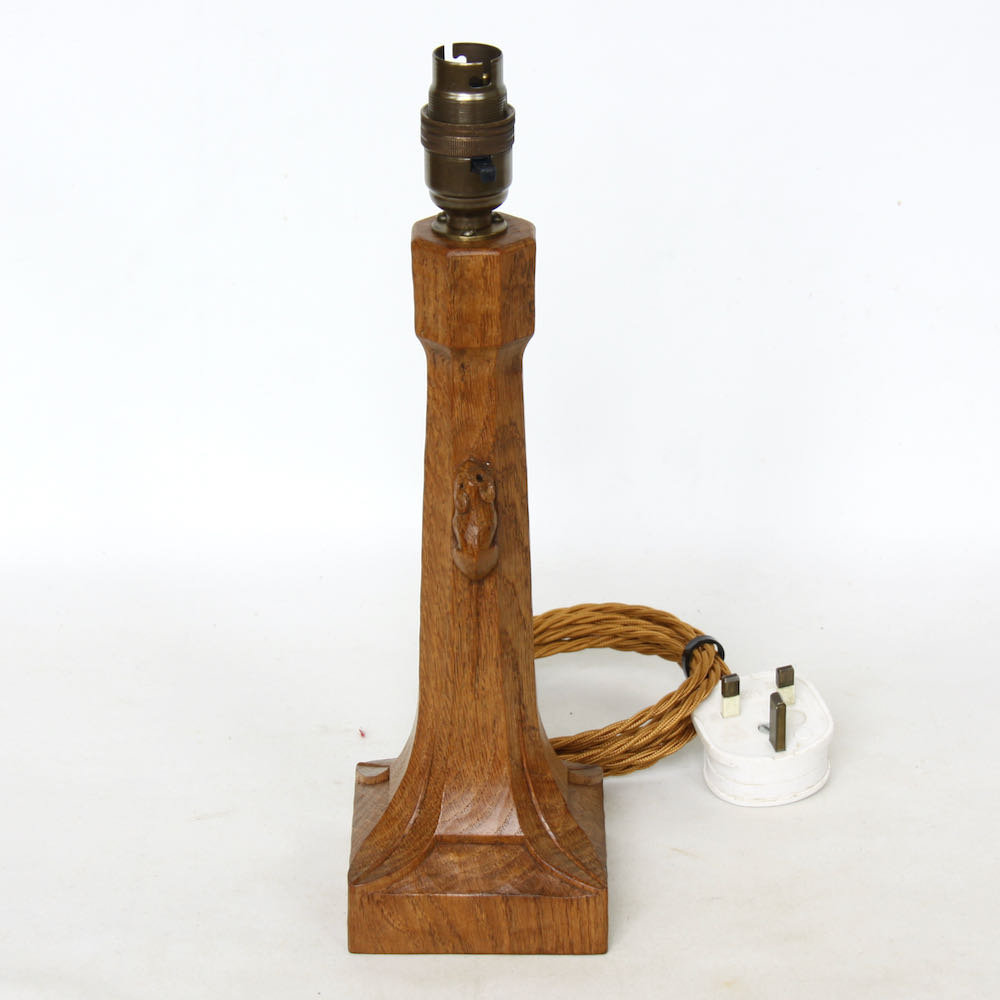 Robert Thompson Mouseman 10" Oak Table Lamp David Siddall Antiques
