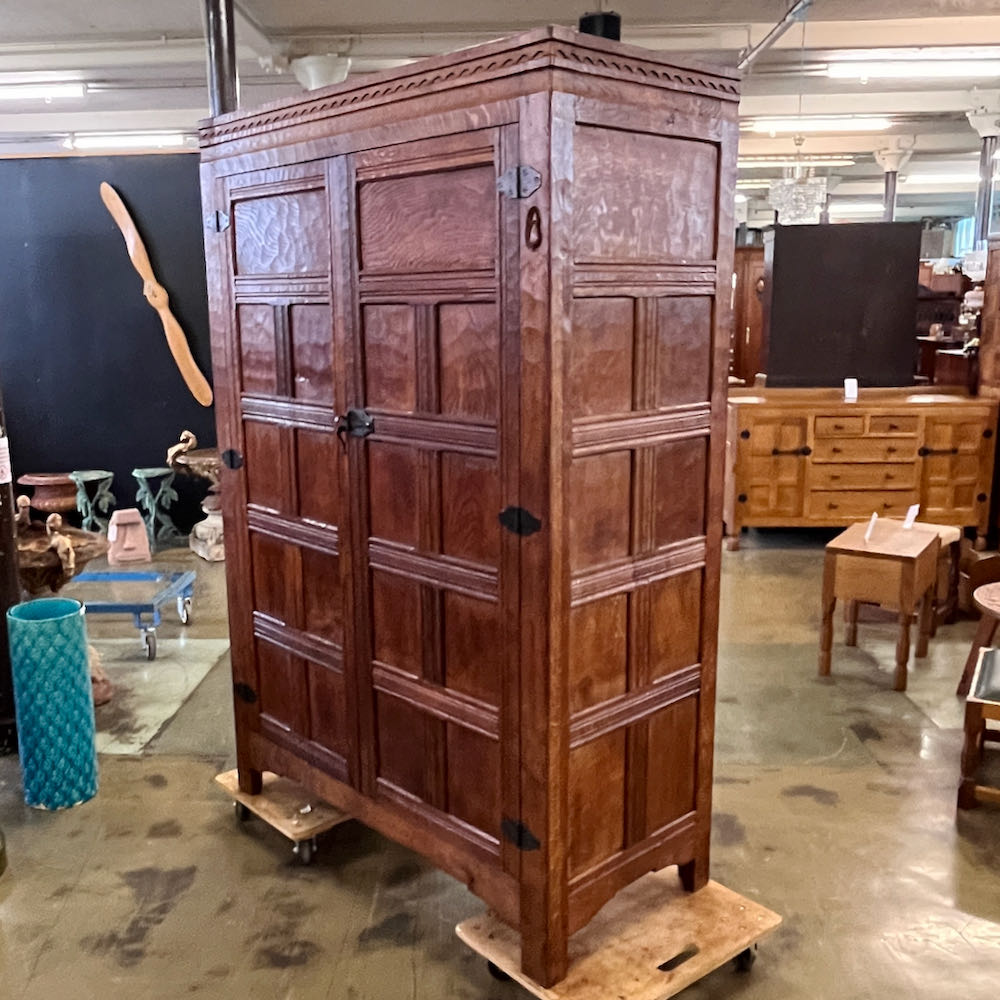 Robert Mouseman Thompson Early Double Wardrobe, 1920s David Siddall