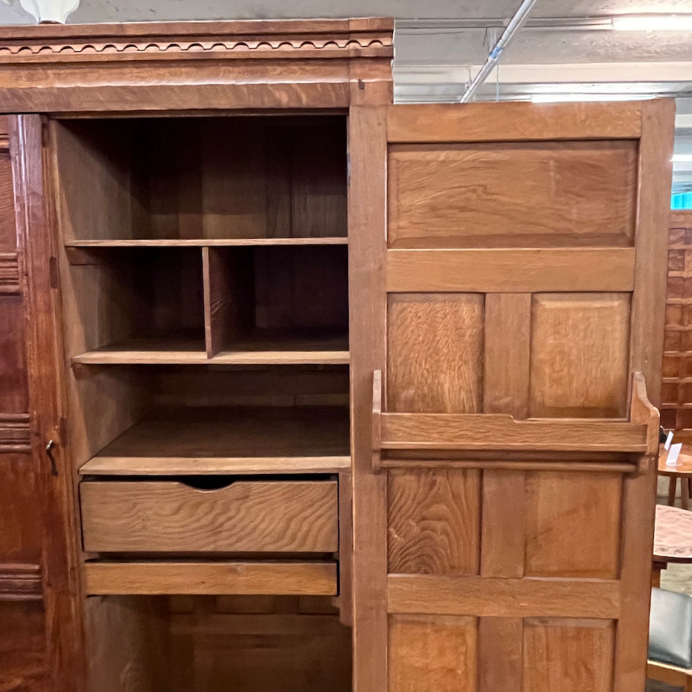 Robert Mouseman Thompson Early Double Wardrobe, 1920s David Siddall