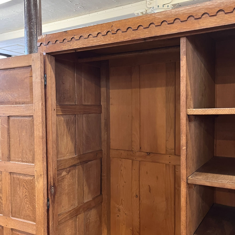 Mouseman Robert Thompson Early Oak Double Wardrobe, 1920s David
