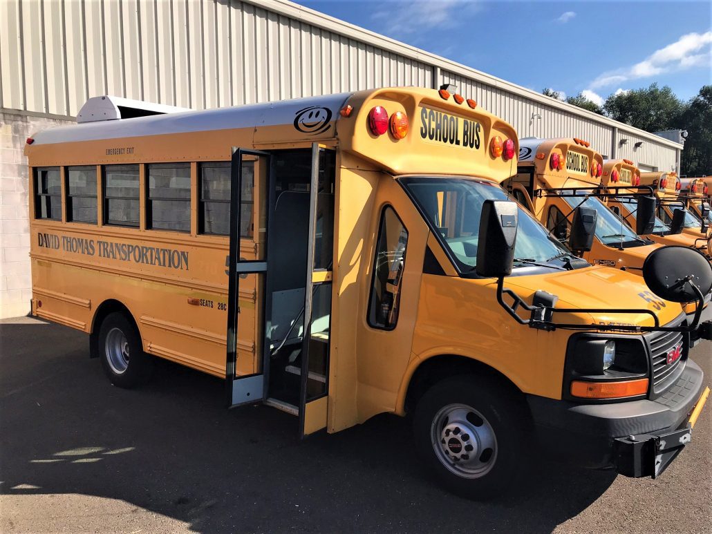School Buses with AC David Thomas Trailways