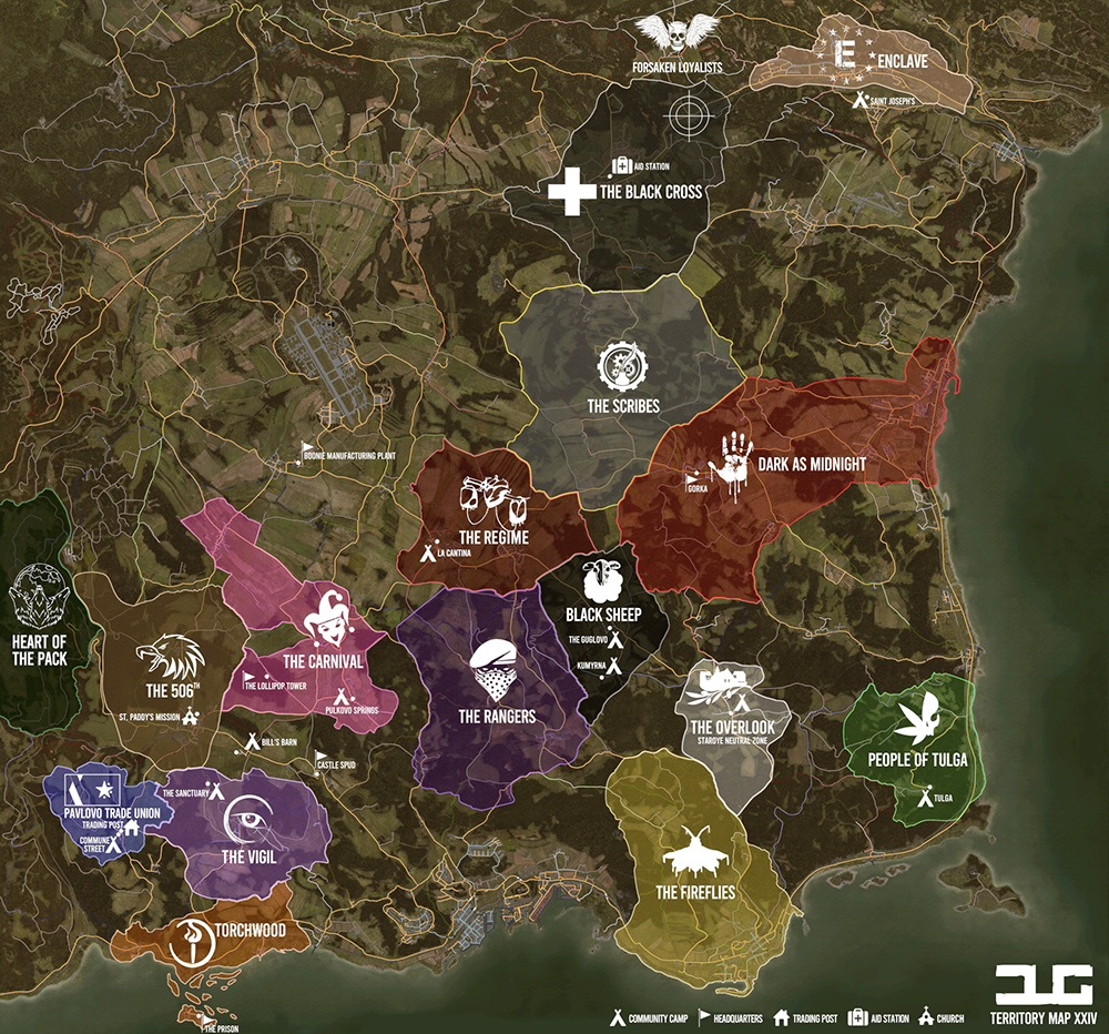 DUG Territory and POI Map July 2021 DayzUnderground