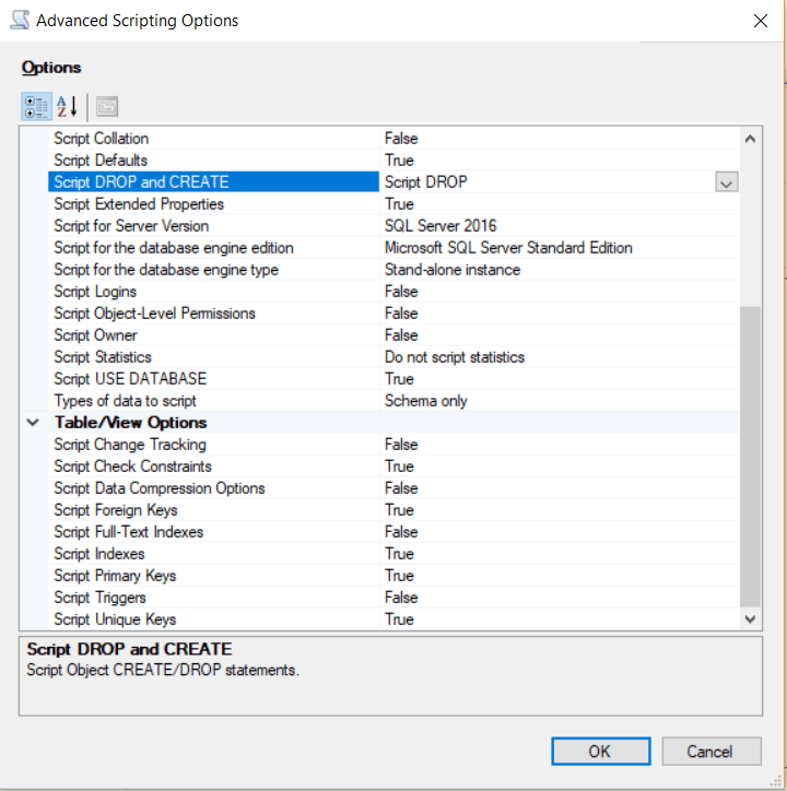 SQL Server Generate the DROP Script for Table, Function, Index, Constraint