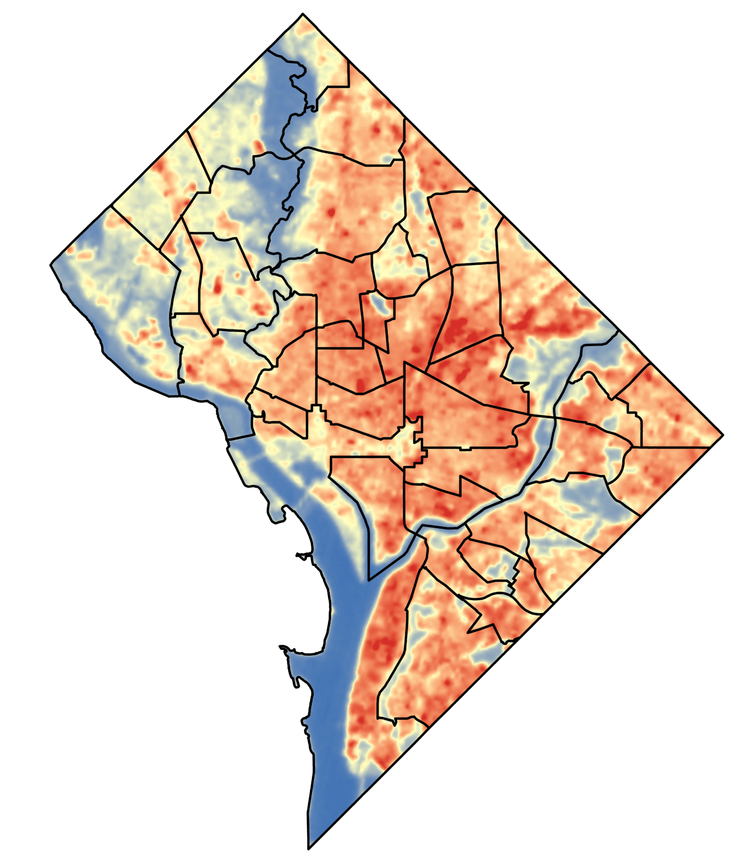 Washington Dc Gis Map D.c.'s Heat Islands - D.c. Policy Center