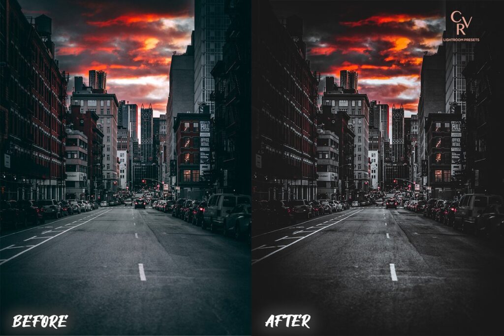 Lightroom Presets Mobile e Desktop Black Orange Predefinições DC Presets