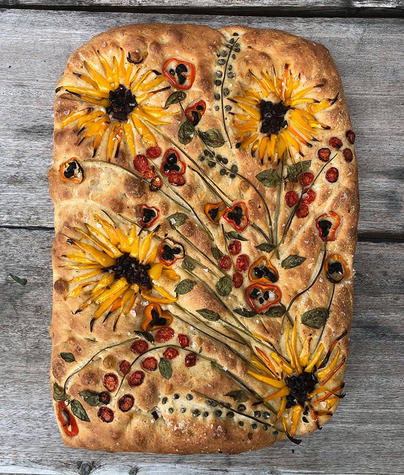 Vegetable & Edible Flower Focaccia Bread D&D Feed & Supply