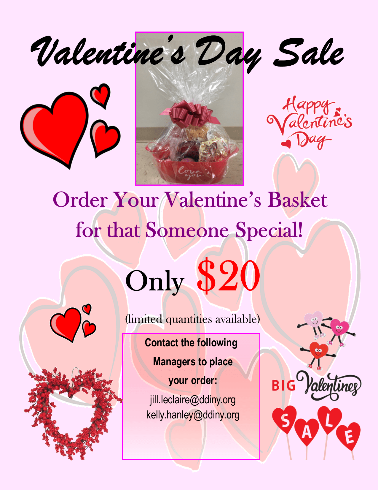 Valentine's Day Basket Sale Developmental Disabilities Institute