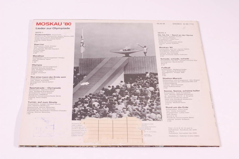 Schallplatte "Moskau ´80 Lieder zur Olympiade" DDR Museum Berlin