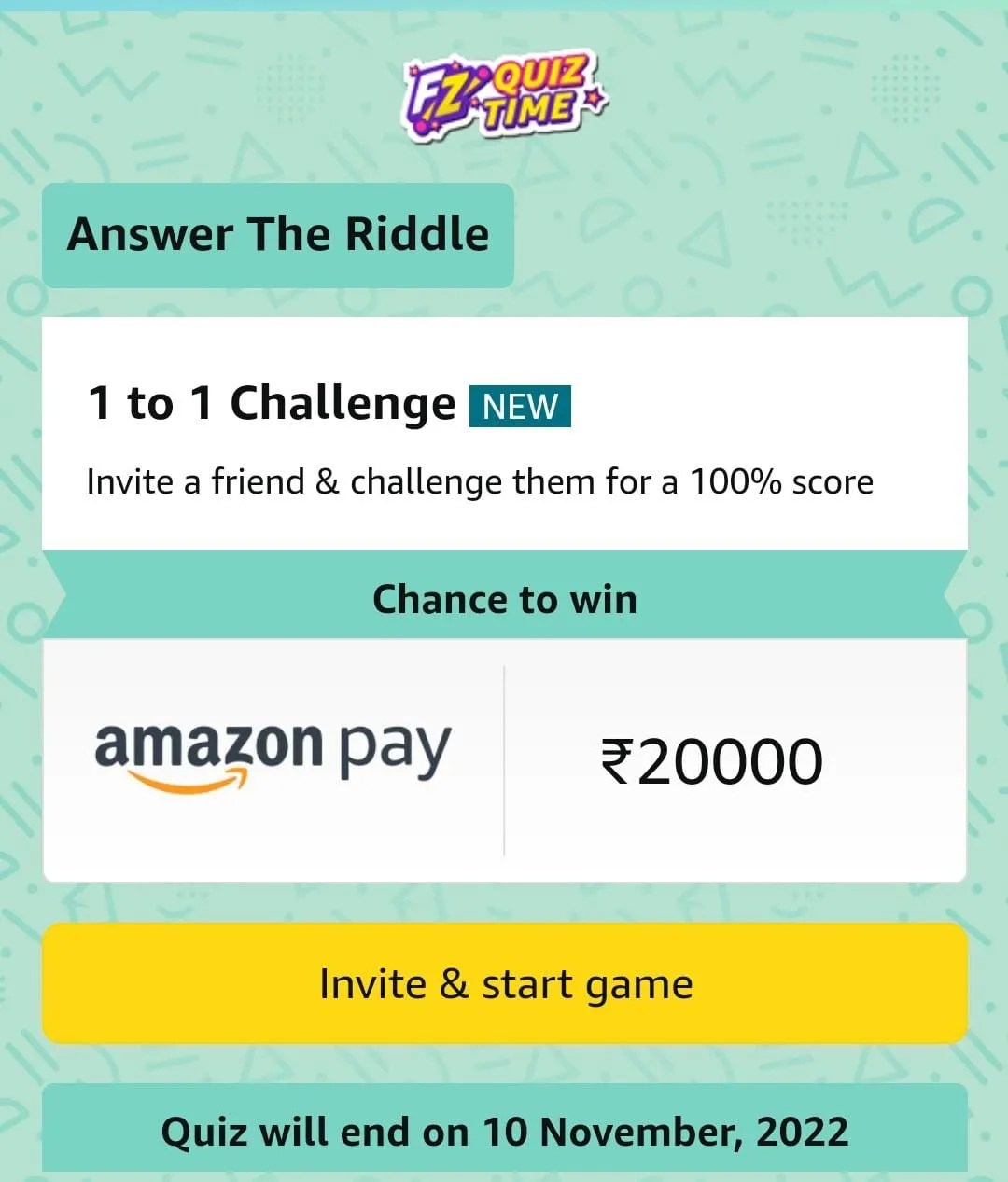 (22 Oct) Amazon Riddle Answer the Riddle and stand a chance to win