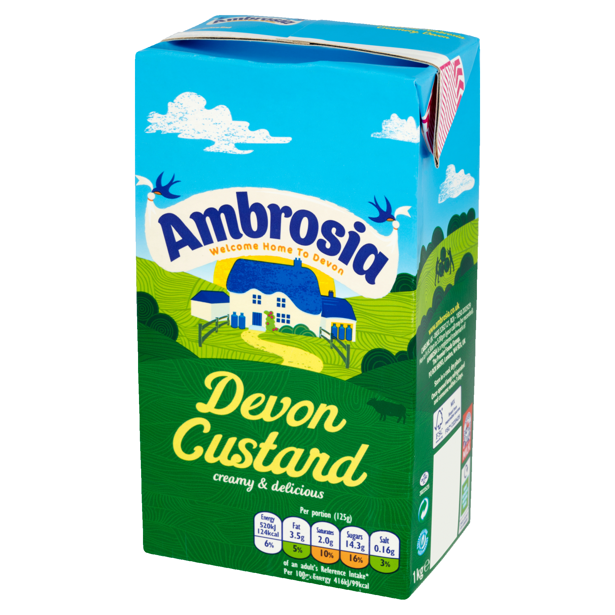 AMBROSIA DEVON CUSTARD TETRAPACK RTU 12x1L Debriar