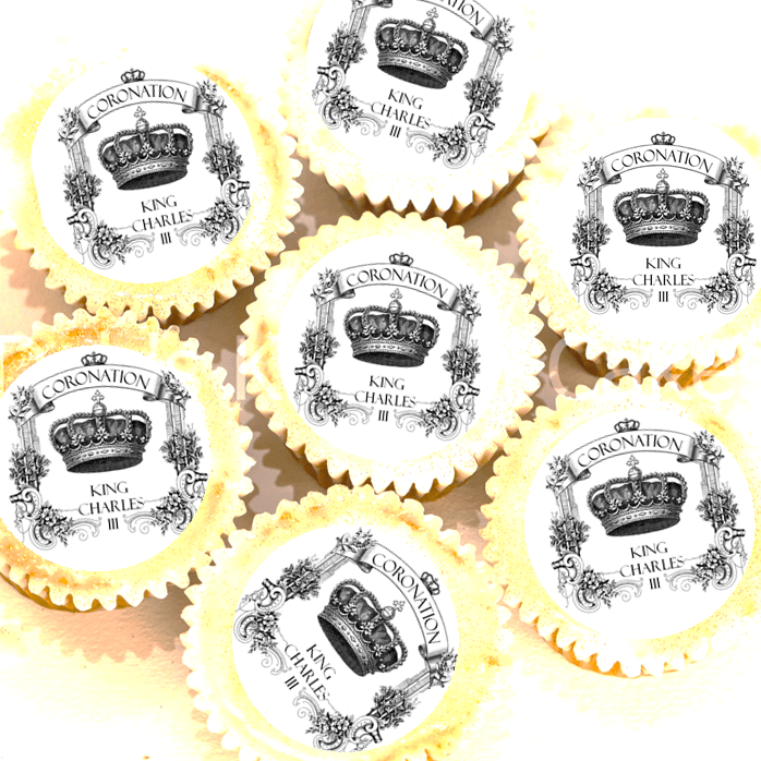 Vintage Coronation Cupcake Toppers 4cm x 24 Debs Kitchen Cakes