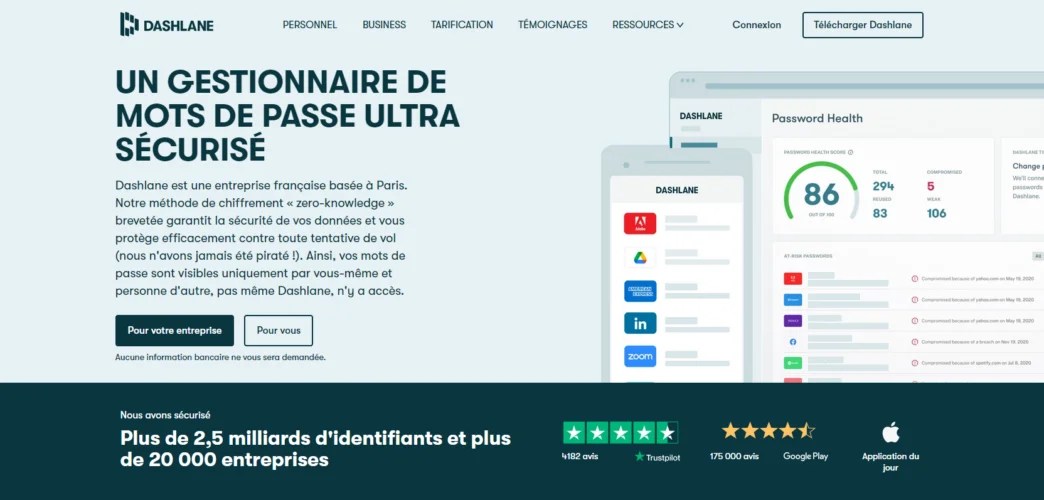 Les 5 meilleurs gestionnaires de mots de passe en 2023