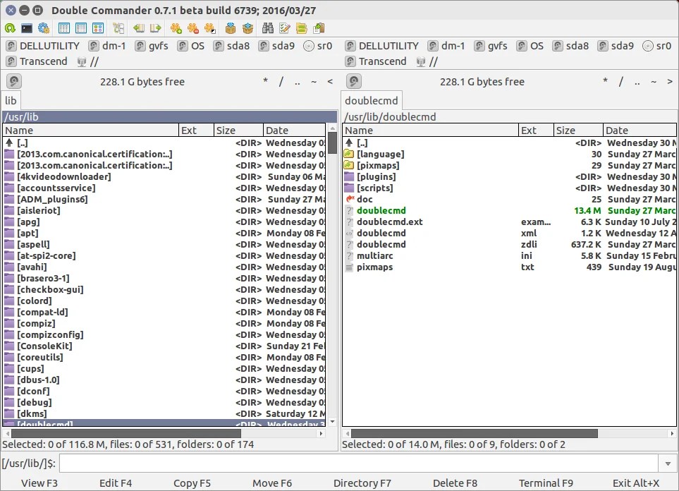 Double Commandar A Split Window File Manager for Ubuntu, Linux Mint