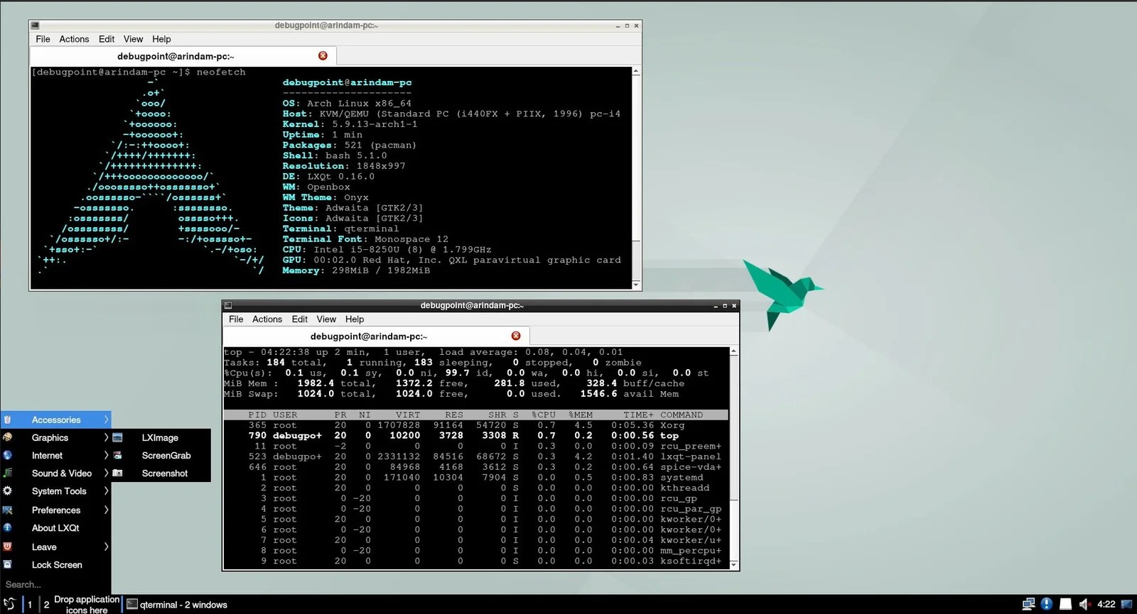 LXQt Desktop in Arch Linux