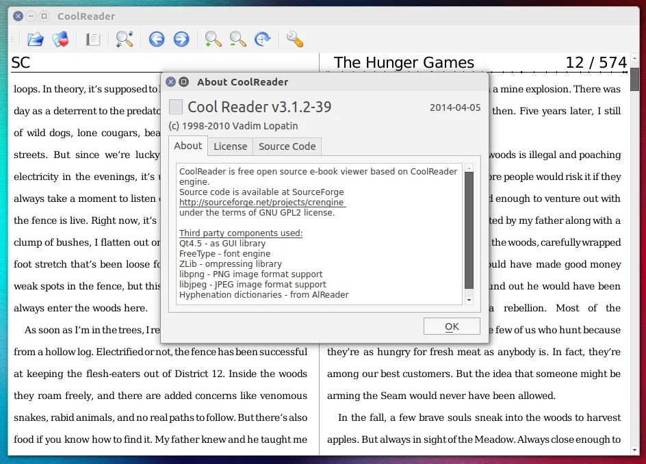 CoolReader A XML CSS Based eBook Reader for Ubuntu, Linux Mint How