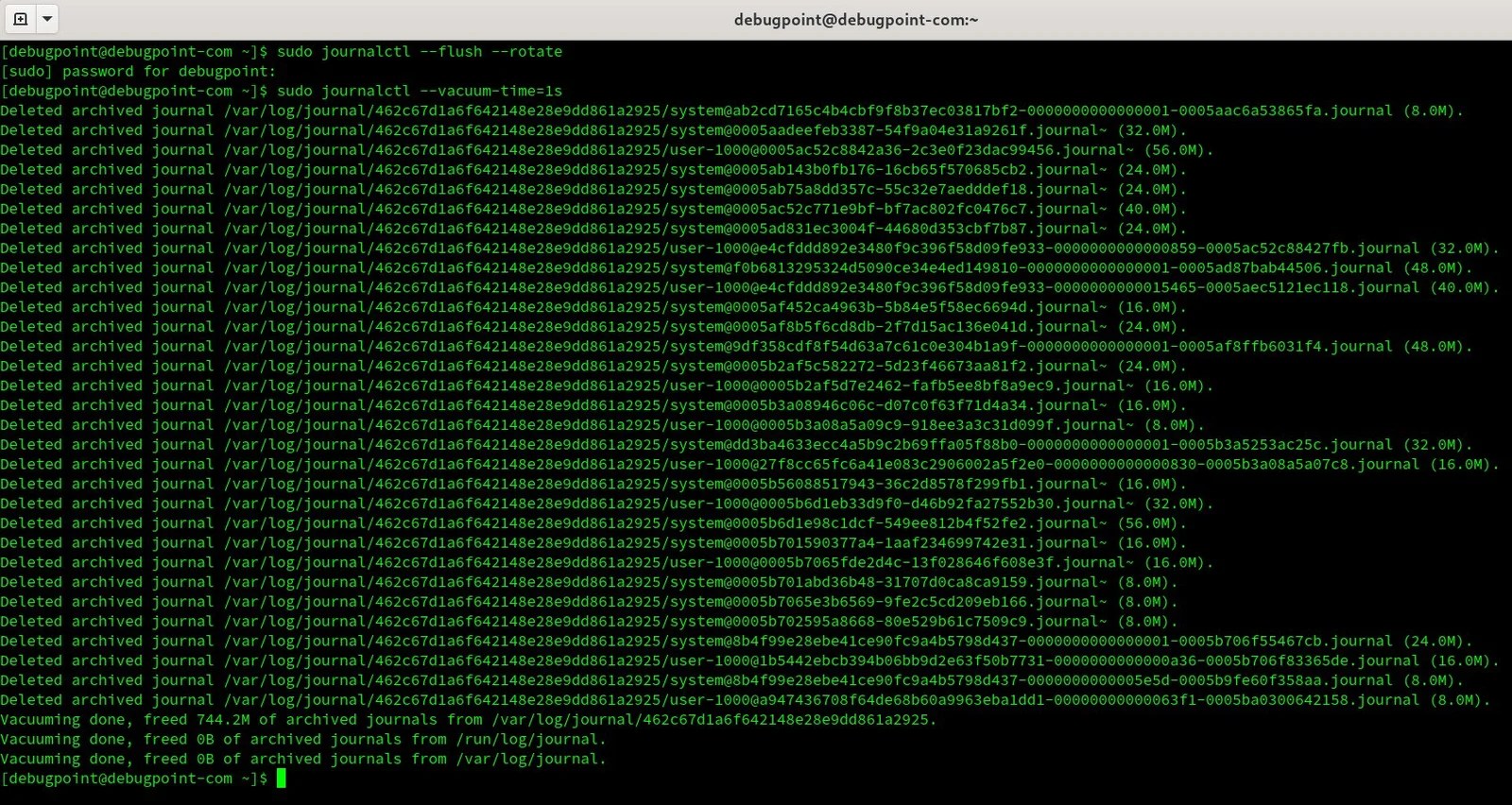 A Guide to systemd journal clean up process [With Examples]