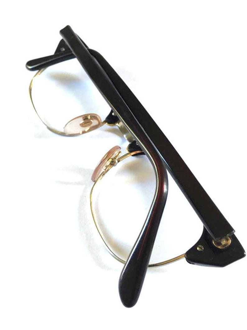 Vintage combination plastic and metal mens eyeglass frames
