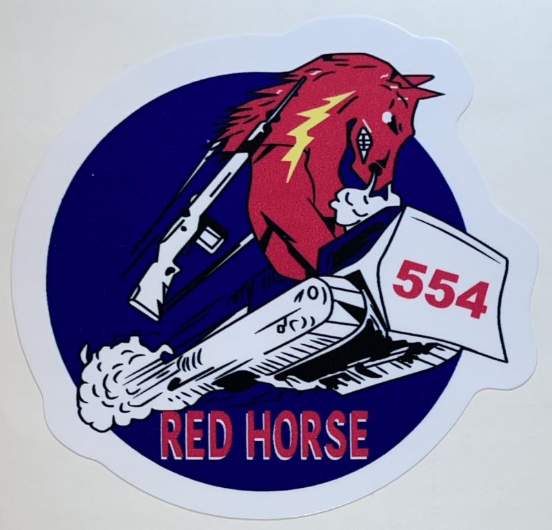 USAF 554th Civil Engineering Sq CES Red Horse Sticker Decal Patch Co