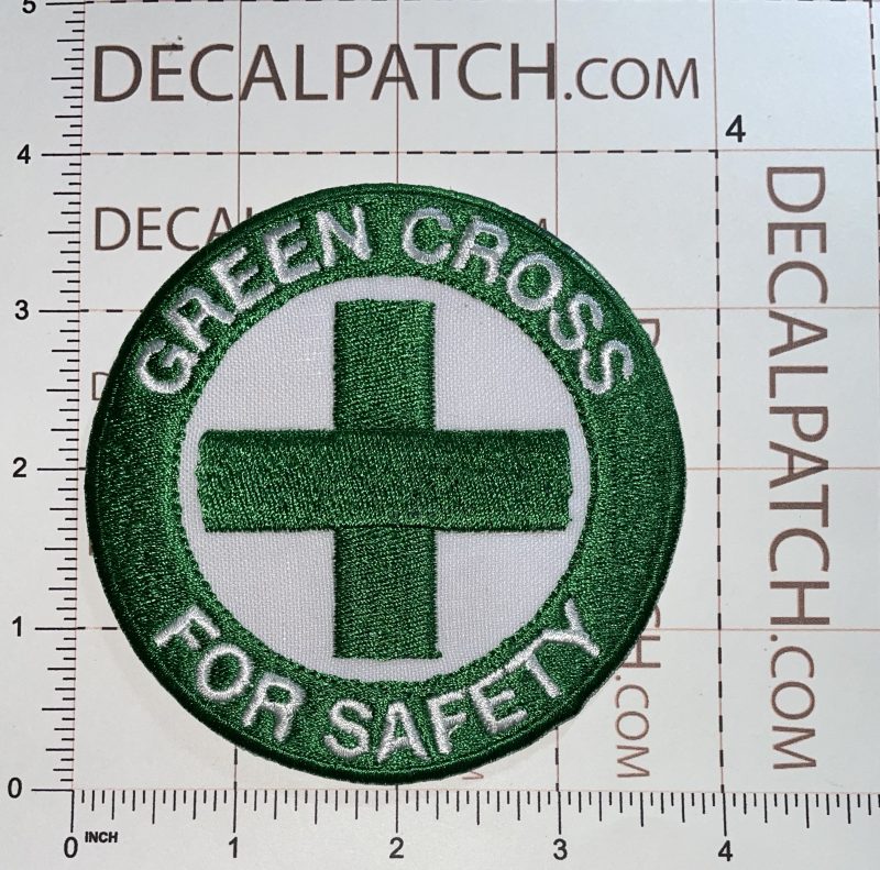 Green Cross For Safety Patch Decal Patch Co