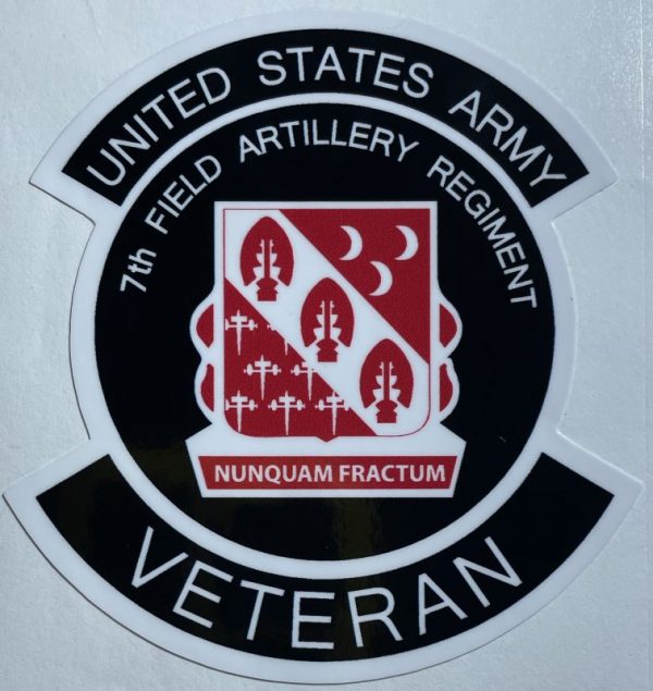 US Army 7th Field Artillery Regiment Veteran Sticker Decal Patch Co