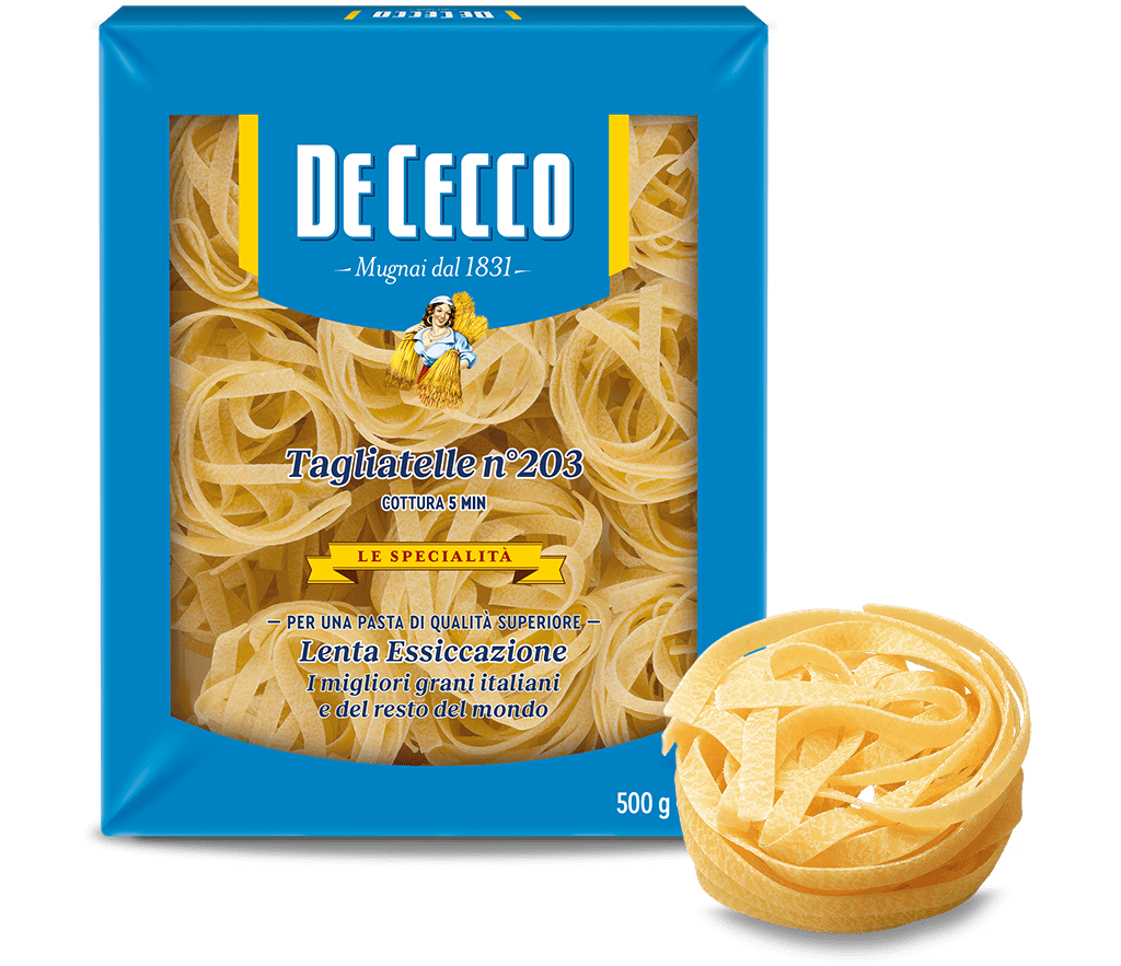 Tagliatelle noodles with mushrooms and taleggio cheese Italian Pasta