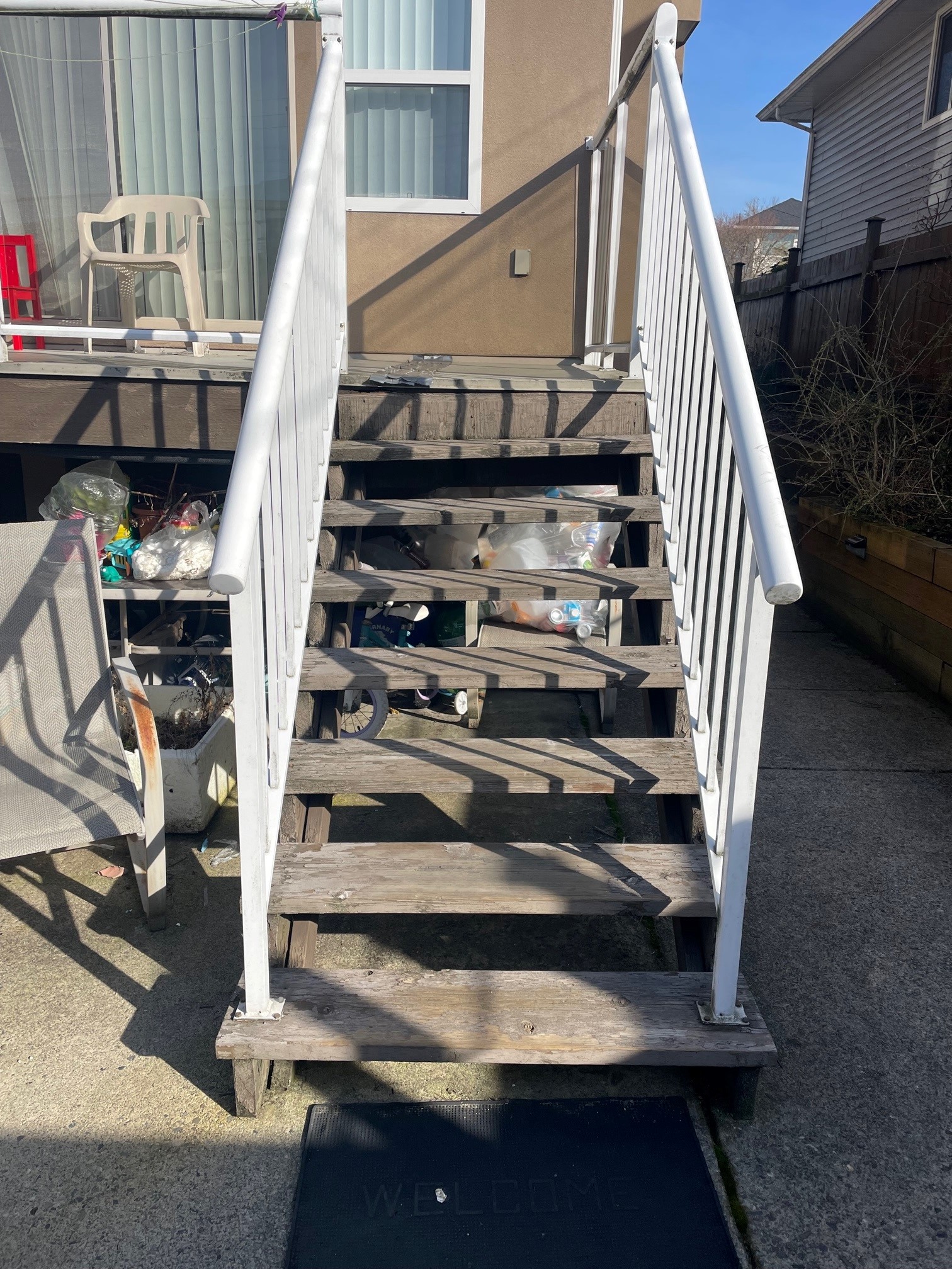 Burnaby Double Deck Custom Aluminum Stairs DECK PROS Construction