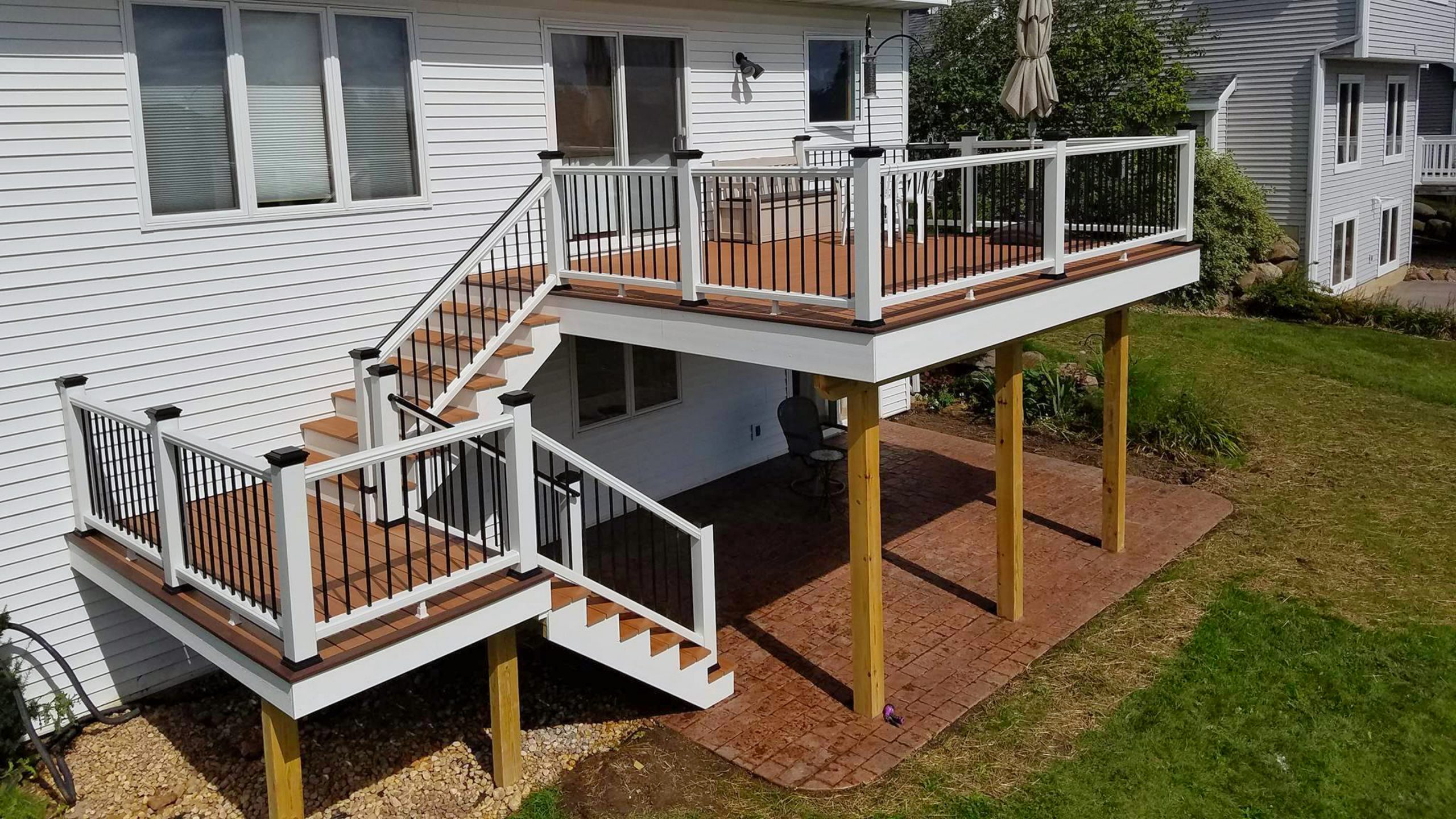 Yaheetech patio deck tiles interlocking wood composite decking floor tiles 12 x 12'' fir wood indoor outdoor natural wood 110pcs. Deck Builders Madison Wi Madison Deck Builders