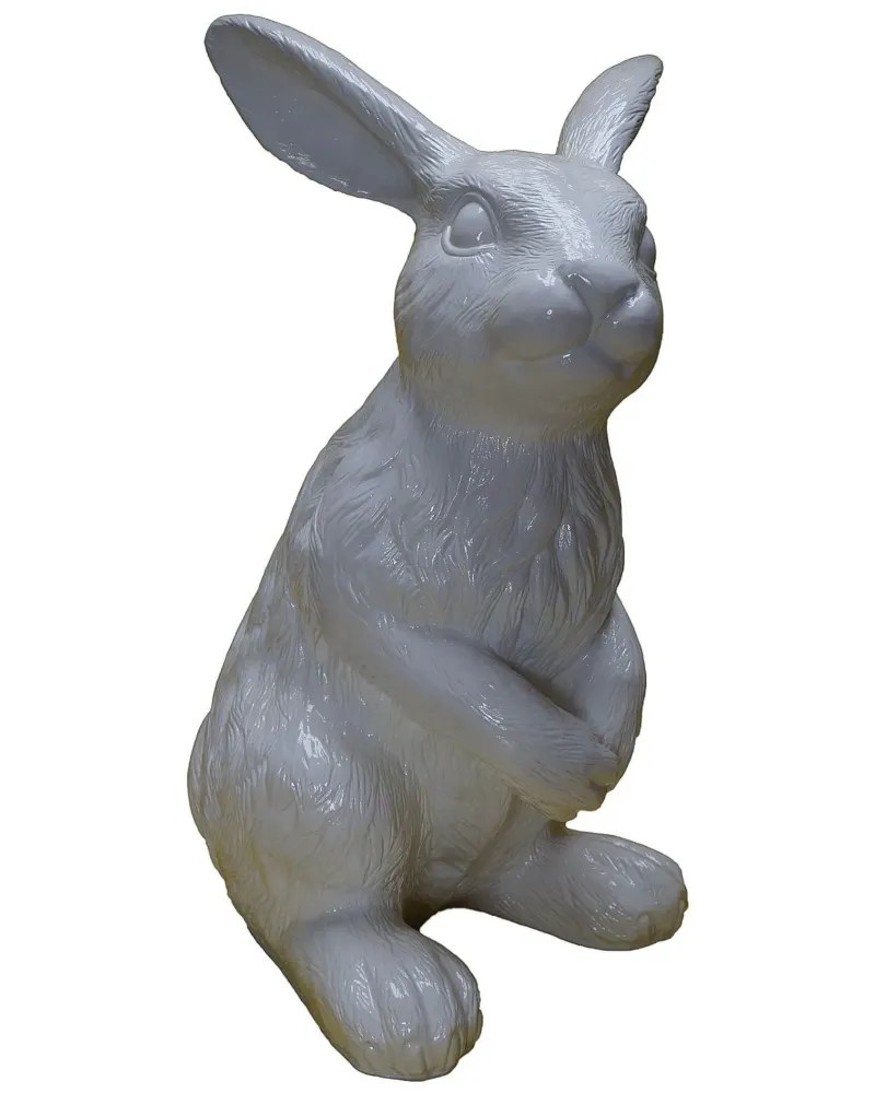 Statue et sculpture en résine d'un Lapin Géant Couleur