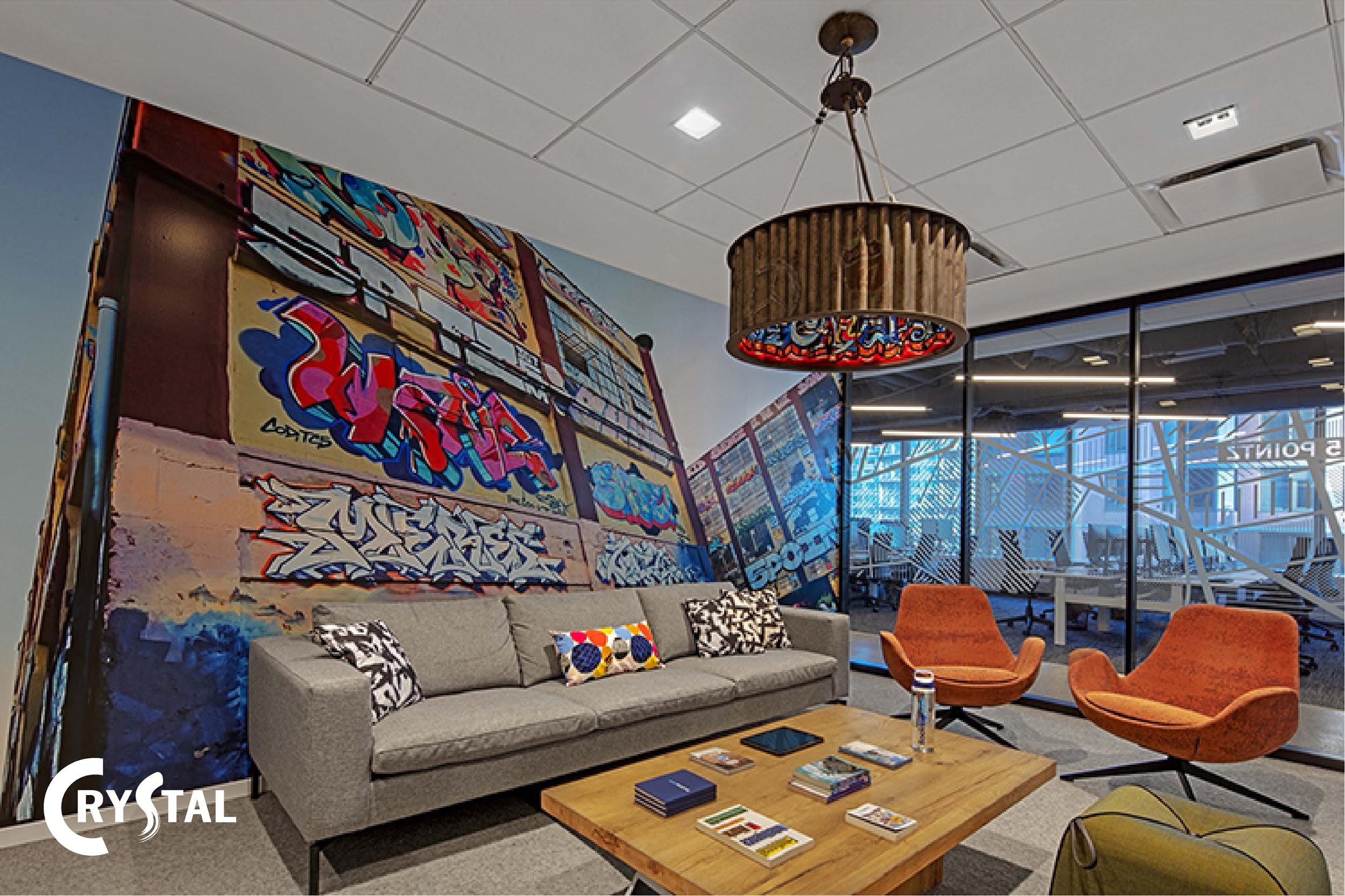 Bohemian office interior design in modern offices Crystal Design TPL