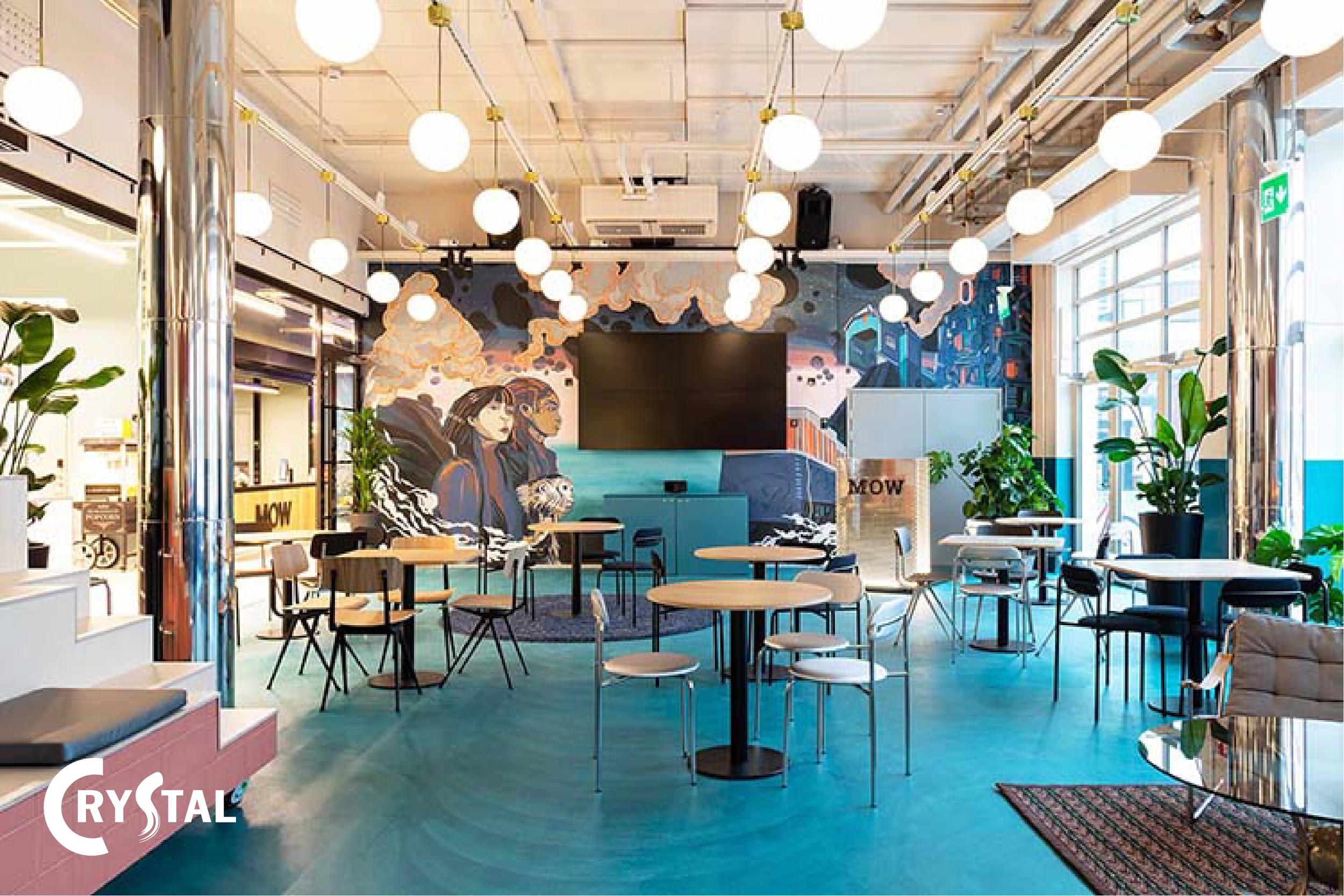 Bohemian office interior design in modern offices Crystal Design TPL