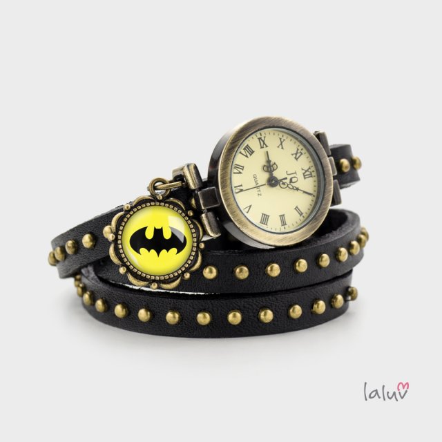 Skórzany zegarekbransoletka BATMAN Biżuteria DecoBazaar