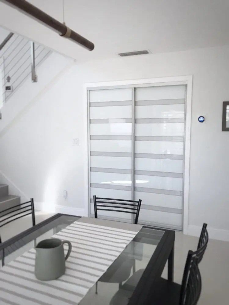 AC doors Bifold Custom made with White Glass Air Conditioning Doors