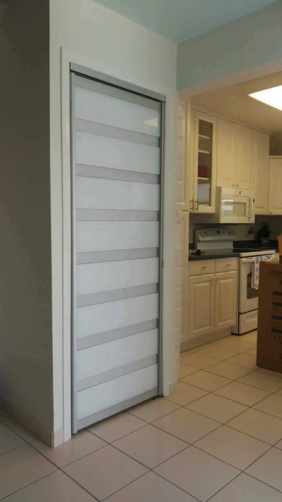 AC doors Bifold Custom made with White Glass Air Conditioning Doors